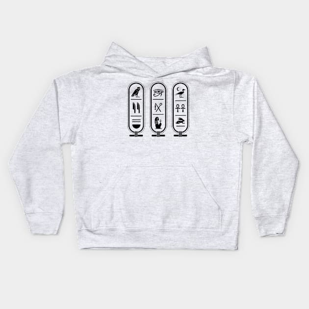 Egyptian hieroglyphs Kids Hoodie by DISOBEY